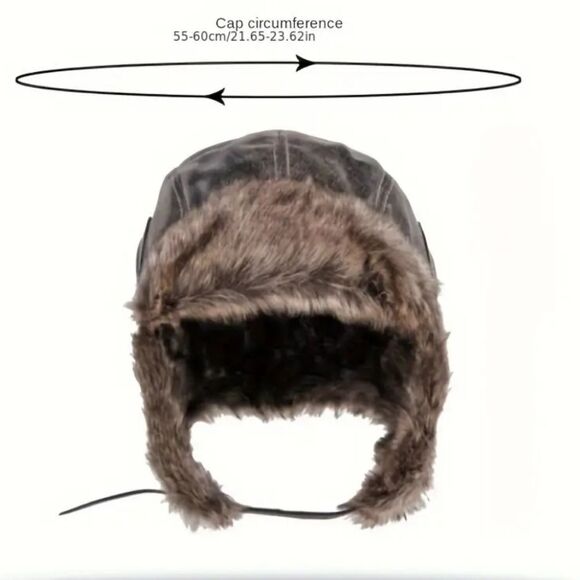 Lightweight Thickened Faux Leather Bomber Hat Catcher Hat Pilot Hat Trappers Hat - Picture 6 of 6